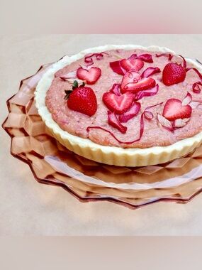 Vintage ❉ Art Deco Cube Cubist Serving Dish Platter in Pink Depression Glass